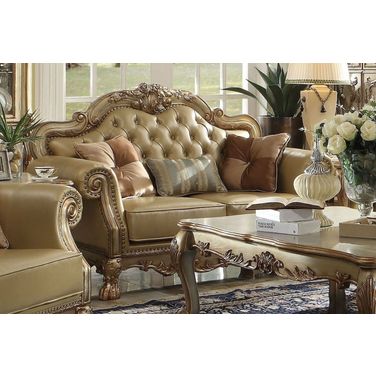 Acme Dresden Loveseat in Gold Patina