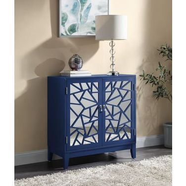 Acme Einstein Console Table In Blue Finish