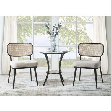 Acme Frydel 3 Piece Set Table and Chairs In Black Finish