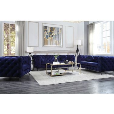 Acme Furniture Atronia Living Room Set in Blue