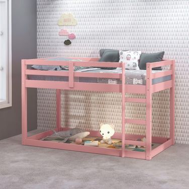 Gaston II Twin Loft Bed In Pink Finish