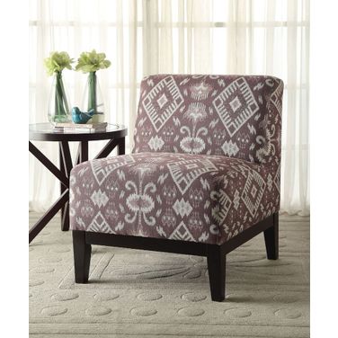 Acme Hinte Accent Chair In Pattern Fabric