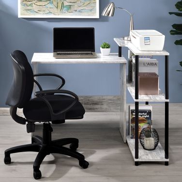 Acme Ievi Writing Desk In Antique White And Black Finish