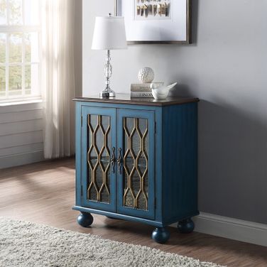 Acme Lassie Console Table In Antique Blue Finish