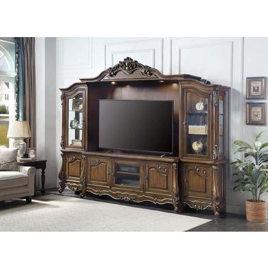 Acme Latisha Entertainment Center In Antique Oak Finish