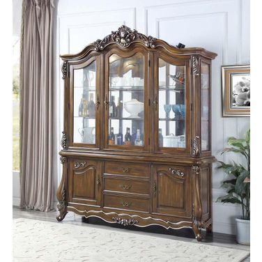 Acme Latisha Hutch And Buffet In Antique Oak Finish