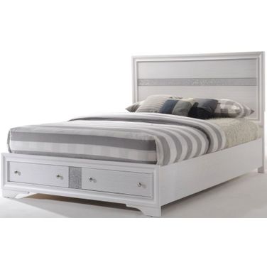 Acme Naima Eastern King Panel Storage Bed in White