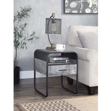 Raziela 1 Drawer End Table In Gray