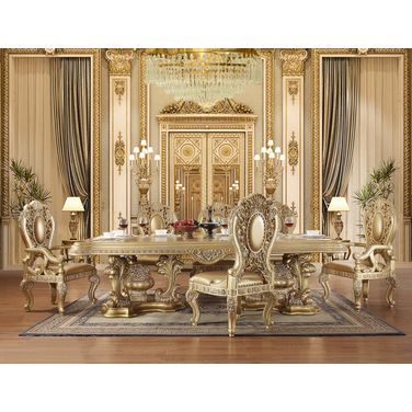 Acme Seville Arm Chair Set of 2 In Gold Finish