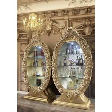 Acme Seville Curio In Gold Finish