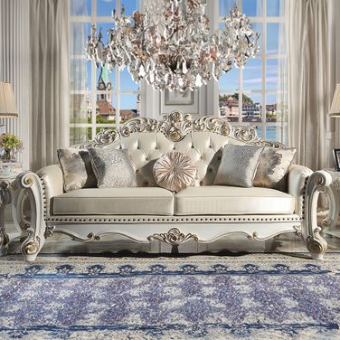 Acme Vendome Sofa With 5 Pillows