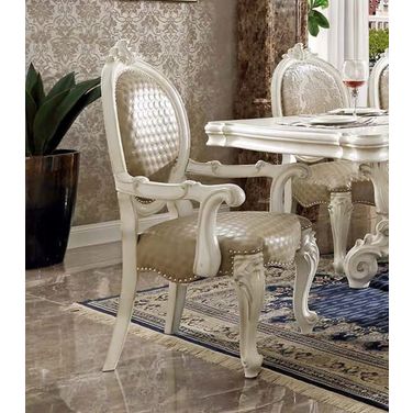 Acme Versailles Arm Chair Set of 2 In Bone White Finish