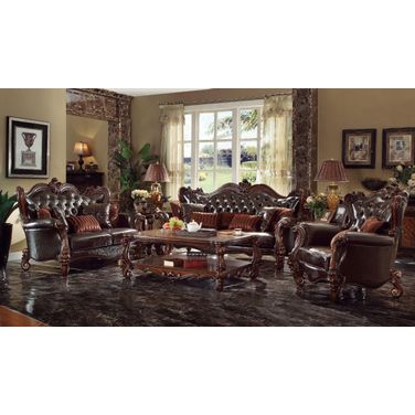 Versailles Sofa With 7 Pillows In Brown Cherry
