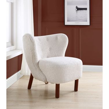 Acme Zusud Accent Chair In White Teddy Sherpa