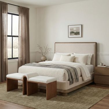 Adagio Upholstered Bedroom Set In Brown