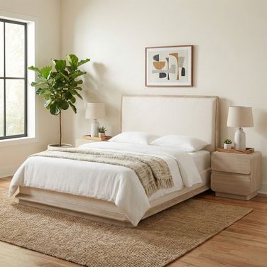 Adagio Upholstered Bedroom Set In Natural