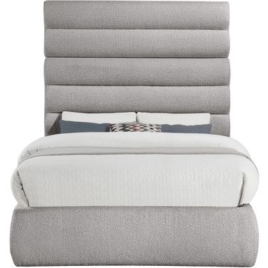 Adam Boucle Fabric Full Bed In Taupe