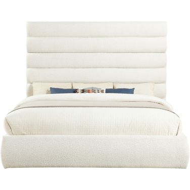 Adam Boucle Fabric King Bed In Cream