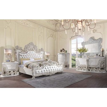 Adara Bedroom Set In Antique White Finish