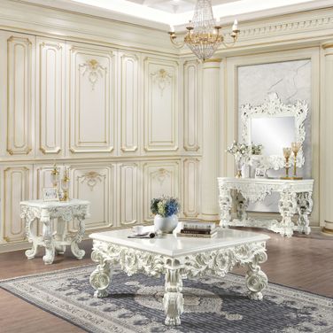 Adara Occasional Table Set In Pearl White