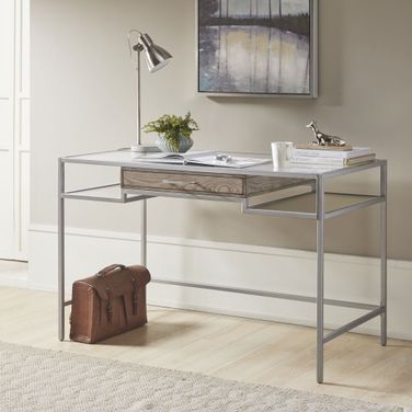 Adela Writing Desk In Antique Silver