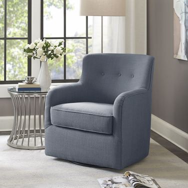 Adele Swivel Chair In Blue