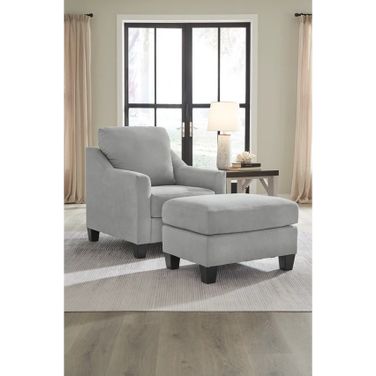 Adlai Chair and Ottoman In Shadow