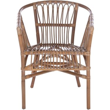 Adriana Rattan Accent Chair Set of 2 in Grey