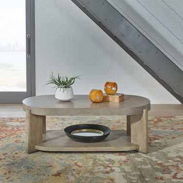Affinity Oval Cocktail Table In Brown