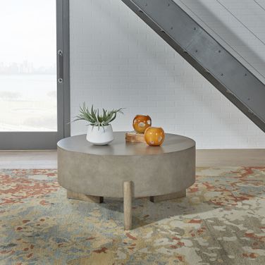 Affinity Round Cocktail Table In Brown