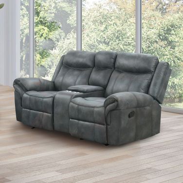 Agata Manual Glider Loveseat In Dark Gray