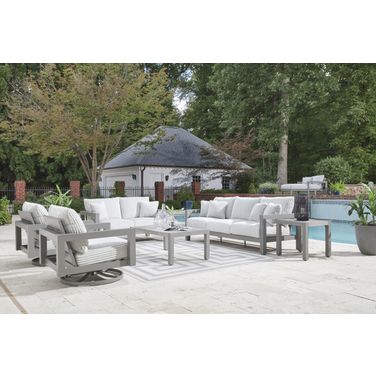Agoda Pearl Outdoor Living Room Set With Cushion In Gray