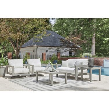 Agoda Pearl Outdoor Occasional Table Set In Gray