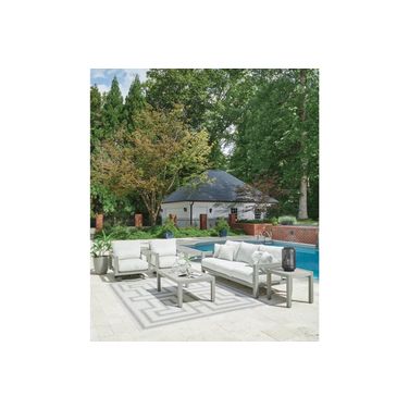 Agoda Pearl Outdoor Sofa with 2 Lounge Chairs and Coffee Table In Gray