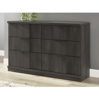 Agrander Six Drawer Dresser In Dark Brown
