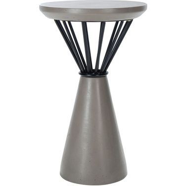 Akiko Concrete Accent Table in Dark Grey