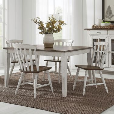 Al Fresco Rectangular Dining Set In Graphite and White