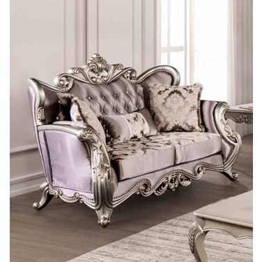 Albacete Loveseat In Champagne and Purple