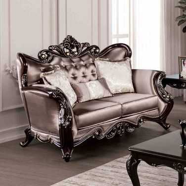 Albacete Loveseat In Dark Cherry and Brown