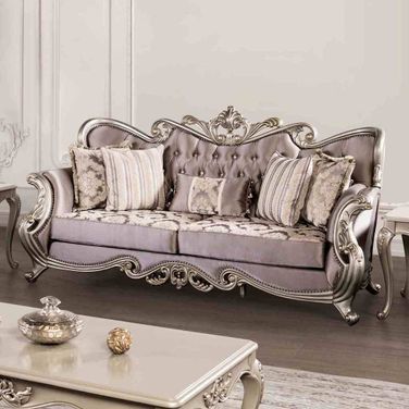 Albacete Sofa In Champagne and Purple