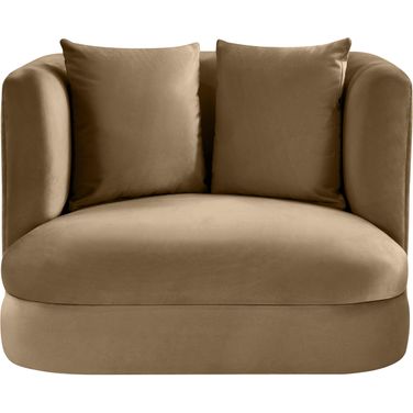 Alder Velvet Chair In Beige Velvet