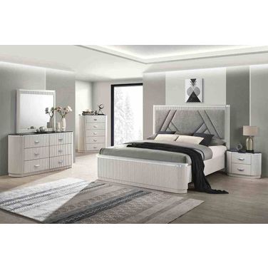 Aldgate Eastern king Bed In Light Gray