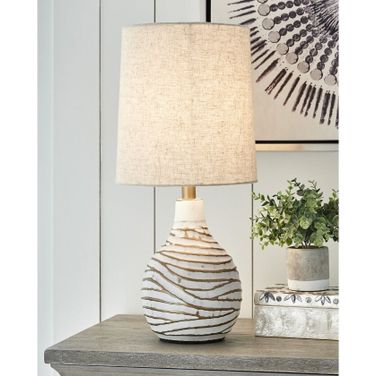 Aleela White/Gold Finish Metal Table Lamp