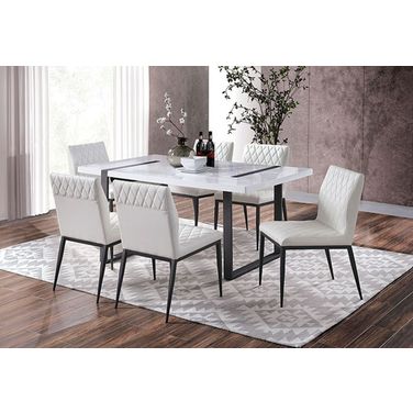 Alessia Dining Table In White and Black