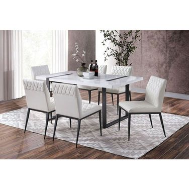 Alessia White And Black Dining Room Set