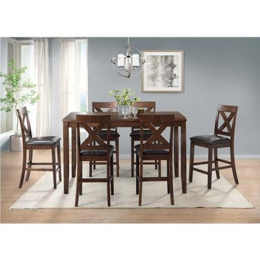 Alexa Cherry 7 Piece Counter Height Dining Room Set