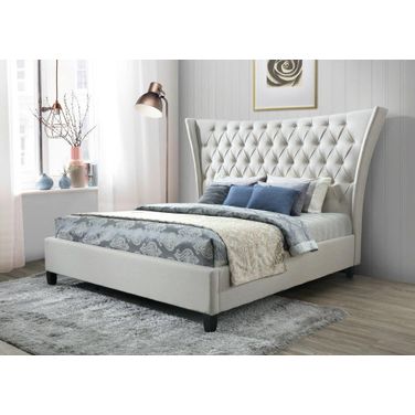 Alexis King Bed In Limestone Beige