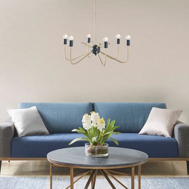 Alexis 6-Light Metal Chandelier In Black