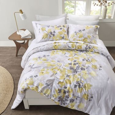 Alexis 9 Piece King Comforter Set with Bed Sheets In Yellow