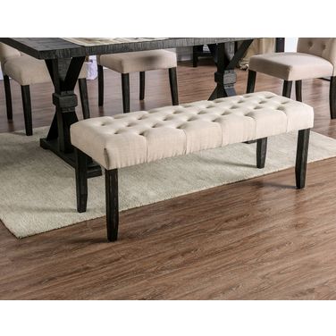 Alfred Bench In Antique Black and Ivory